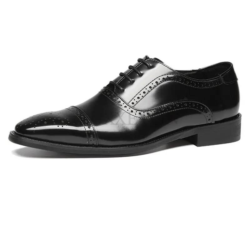 

Oxfords Men Shoes Red Sole Fashion Business Casual Party Banquet Daily Retro Carved Lace-up Brogue Dress Shoes