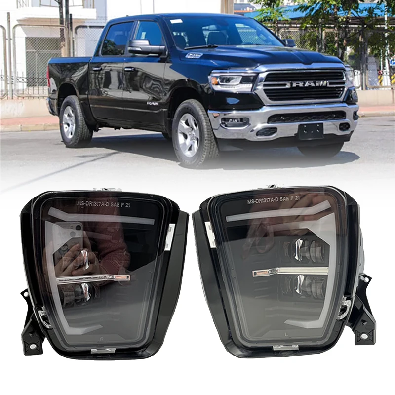 

Pair LED Fog Lights Assembly For Dodge Ram 1500 2013-2018 Pickup Car Truck Front Bumper Driving Fog Lamps Plug and Play