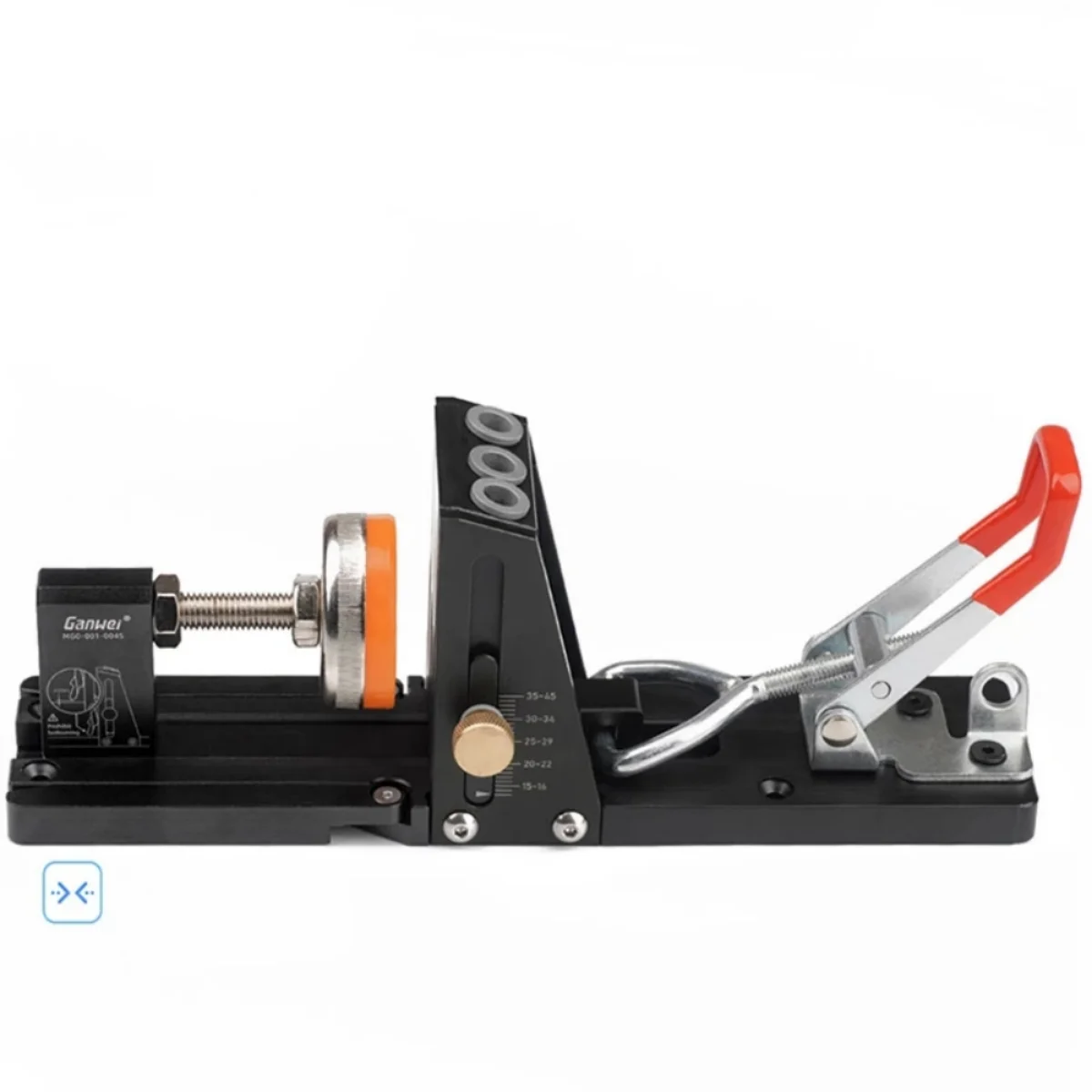 

Aluminum Oblique Hole Punch Locator Upgrade Three-hole Pocket Hole Jig with Front-Mounted Clamp Drill Guide Tool Kit Woodworking