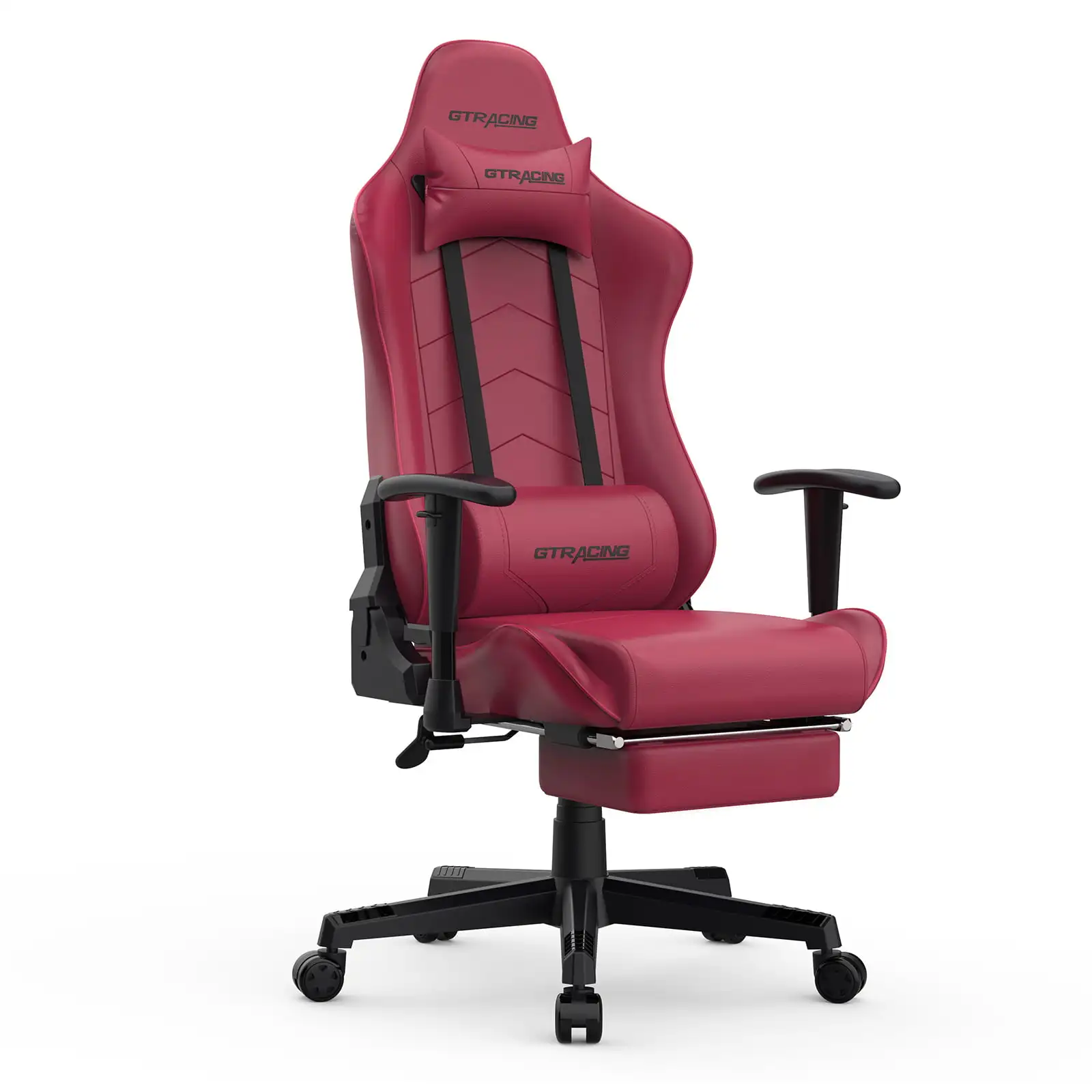 

Игровое кресло gtracking с подставкой для ног, эргономичное откидное кожаное кресло, темно-красное кресло для геймеров, эргономичное кресло