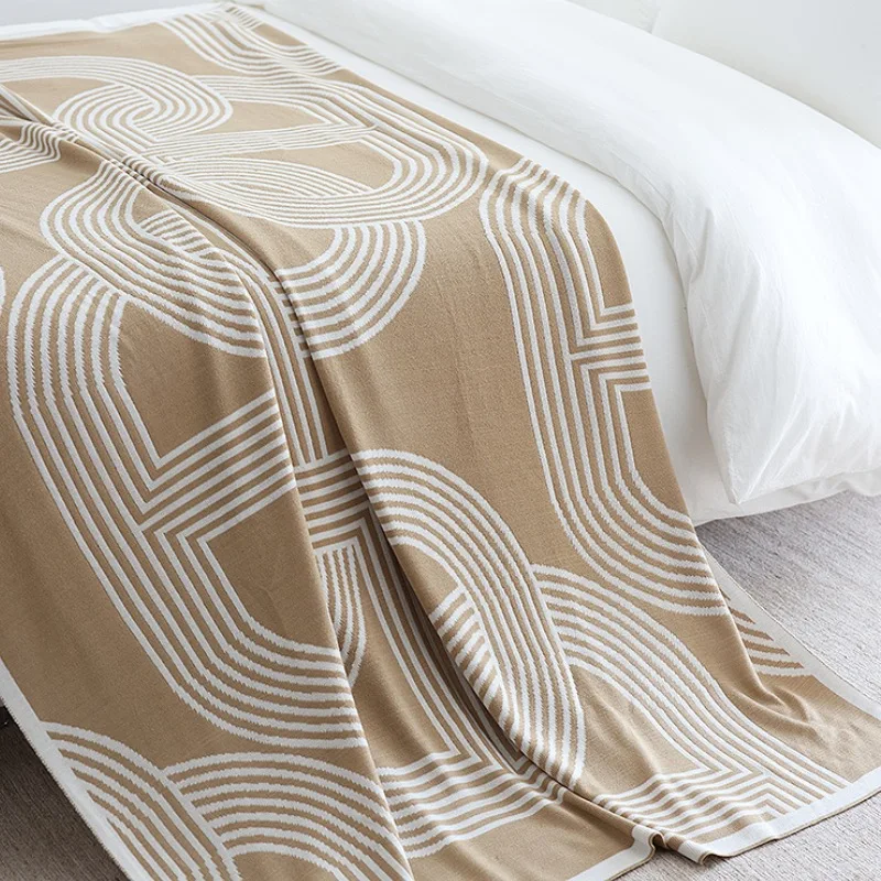 Мягкое вязаное одеяло цвета хаки серое покрывало современное геометрическое