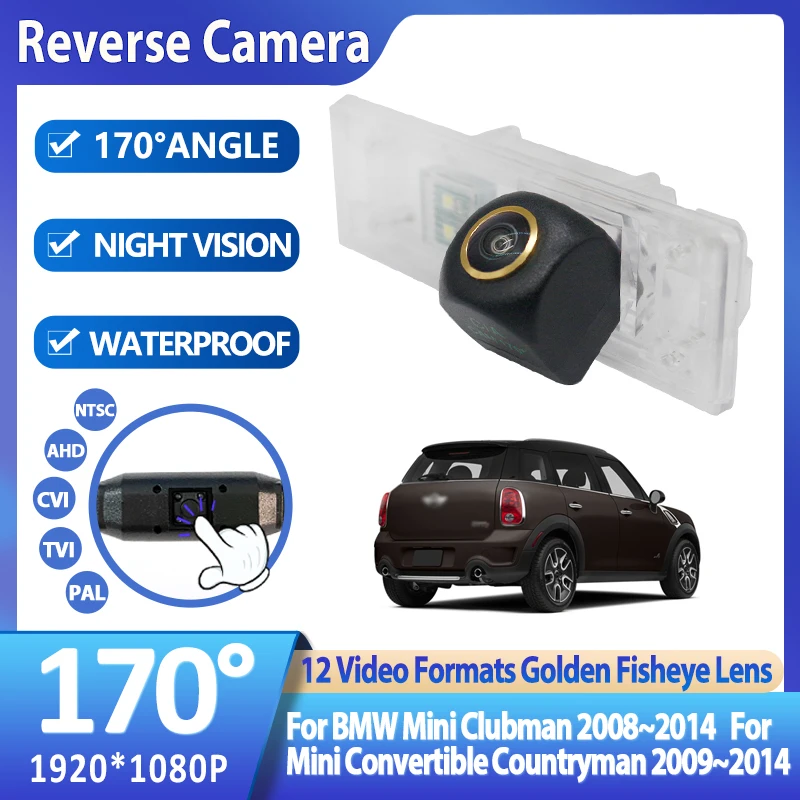 Фото 170 °   HD 1080P Автомобильная камера заднего вида для BMW Mini Clubman 2008 ~ 2014 для BMW Mini Convertible Countryman 2009 ~ 2014 аксессуары №1