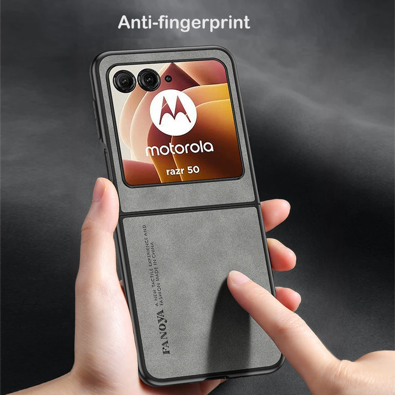 Кожаный чехол для Motorola Razr 50 ультрароскошный складной Матовый ультратонкий