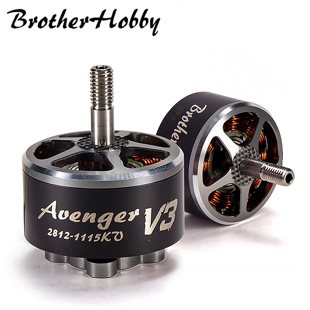 Двигатель Brother Hobby Avenger V3 2812 900KV /1115KV бесщеточный, вал из титанового сплава, совместимый с 9-дюймовым пропеллером 4-6S для дрона RC FPV Двигатель Brother Hobby Avenger V3 2812 900KV /1115KV бесщеточный, вал из титанового сплава, совместимый с 9-дюймовым пропеллером 4-6S для дрона RC FPV