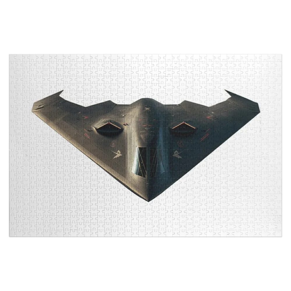 Пазл-бомбардировщик/истребитель-концепция с фотографией деревянными