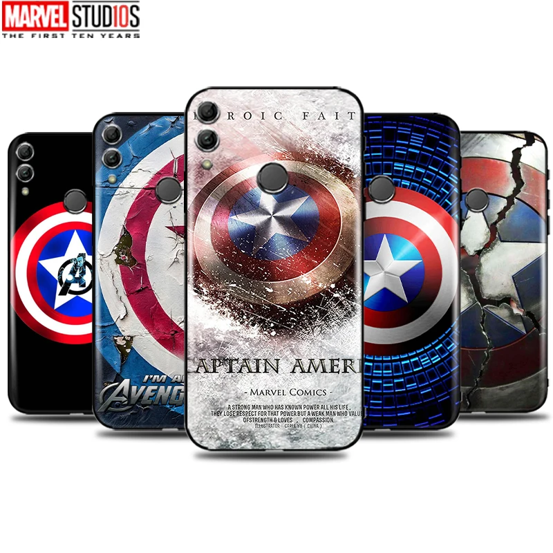 

Avengers Captain America Logo Phone Case For Huawei Honor 10 10X Lite 10i Funda Cover Marvel Avengers Comics Iron Man SpiderMan
