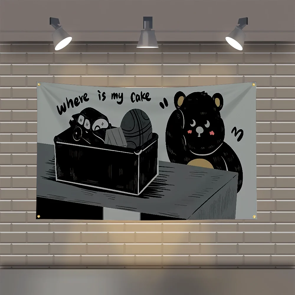 Флаг Турции Em с мультяшным котом для украшения дома и сада, подвесной ...