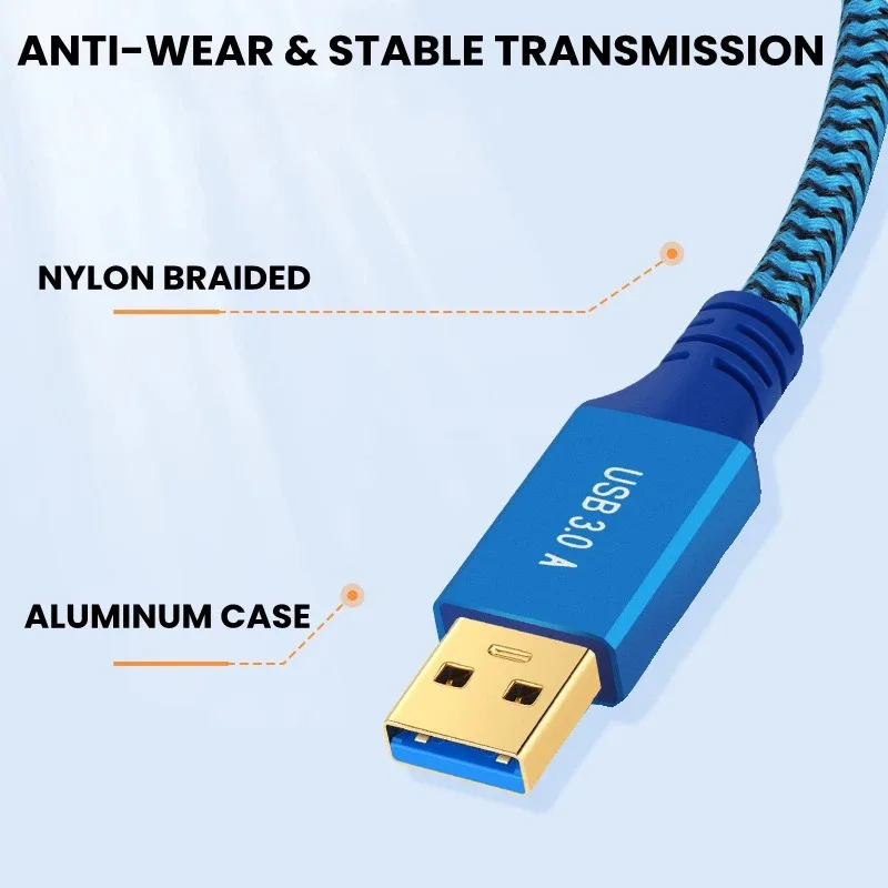 USB 3.0 Type A папа мама 5 Гбит/с кабель передачи данных прочный плетеный шнур для ПК