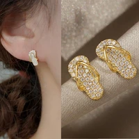 creative slippers earrings for women girls s925 silver needle simple moon cans pull tab studs earrings crystal earings jewelry