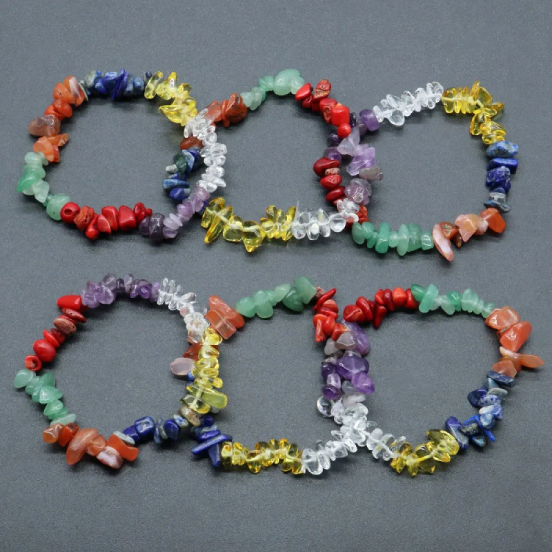 Браслеты с кристаллами гравия в богемном стиле 7 Чакр подарок цветные украшения