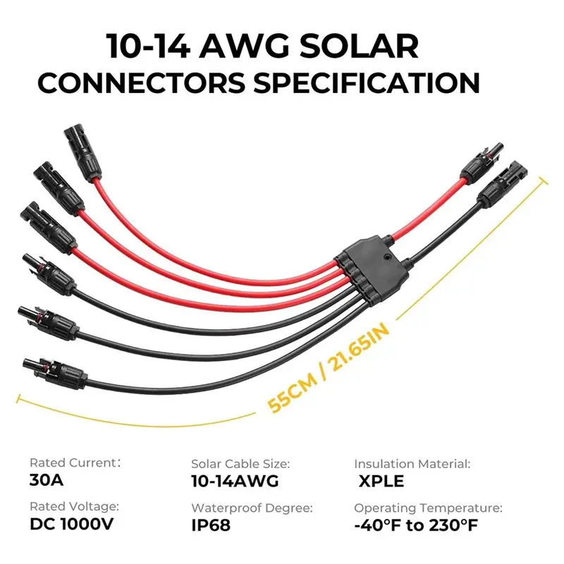 MOPHE-Водонепроницаемая панель 10AWG Y-образный переходной кабель, солнечные параллельные разъемы, 2-3 батарей (art.: 3920d381fdf99) - 3920d381fdf99