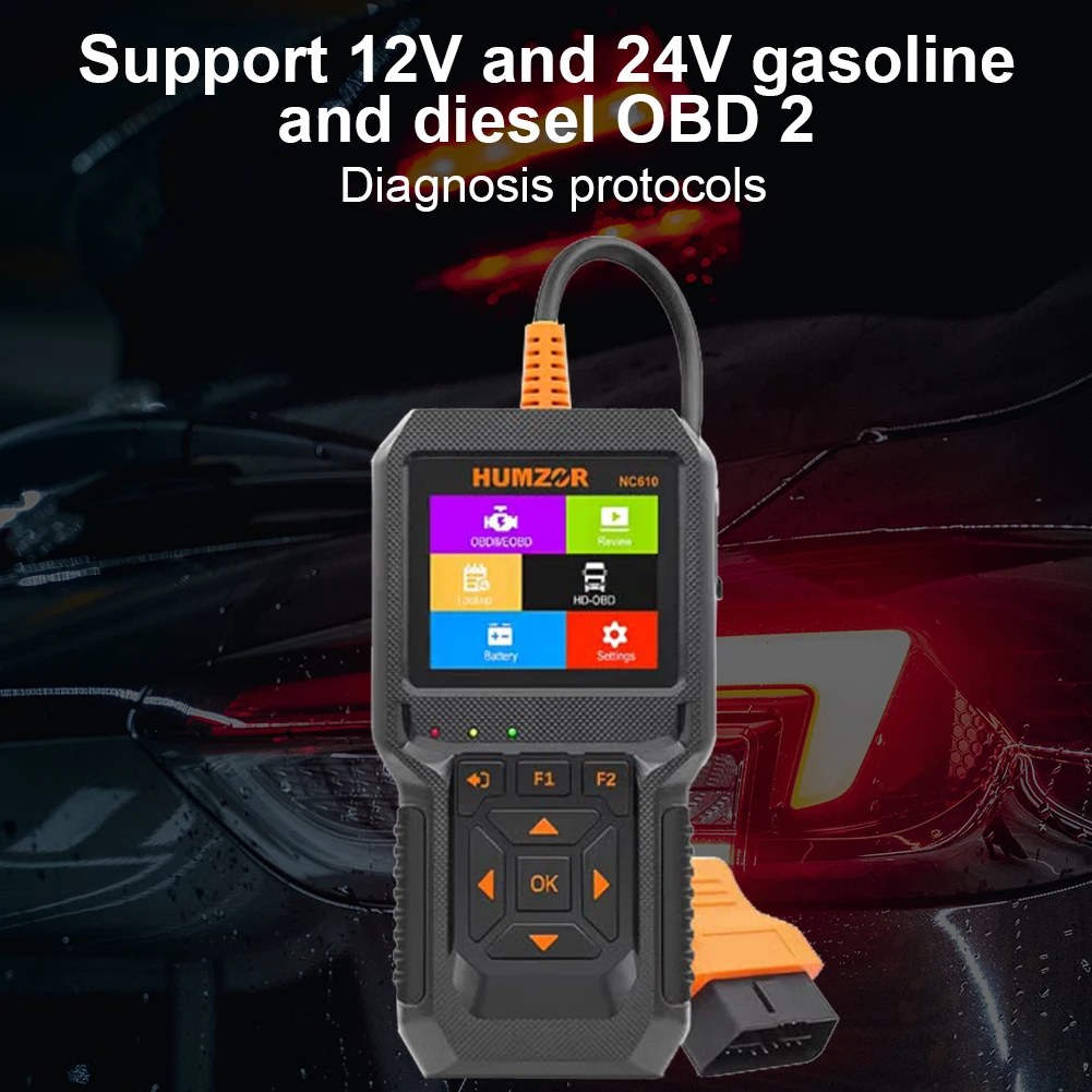 

Heavy Duty HD Code Reader Engine Light Check Car Truck Diagnostic Tool OBD Fault Scan Tool Erasure Code 2 in 1 Scan Tool