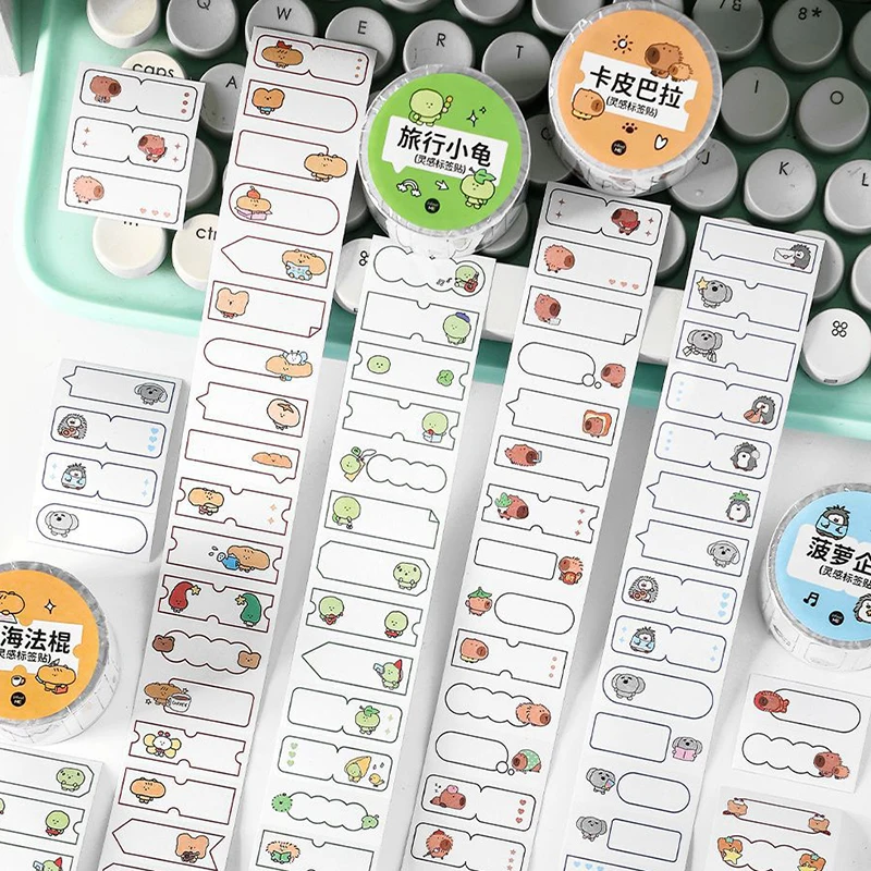 Набор Наклеек С Милой Мультяшной Капибарой И Маленькими Этикетками Для Заметок