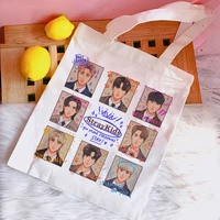 stray kids skzoo shopping bags for women harajuku korean style canvas tote bag large capacity resuable eco shopper bag boslsos