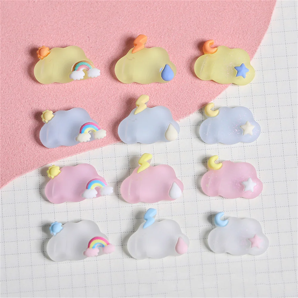 WFFNNKC 20 шт. Кавайные звезды, солнце, луна, радуга, облака, смола дополнительные серьги украшения для изготовления ювелирных изделий DIY ремесла телефонный чехол головной убор декор на.