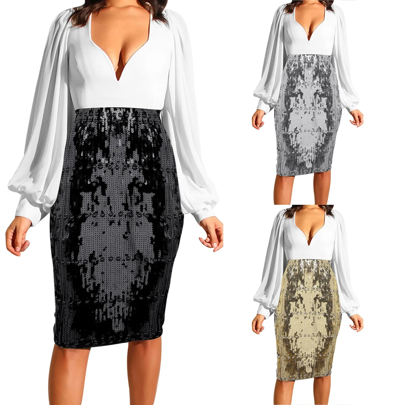 

Women'S Color Sequins Fashion High Waist Slim Hip Casual Half Body Skirt Hot Skirt for Women