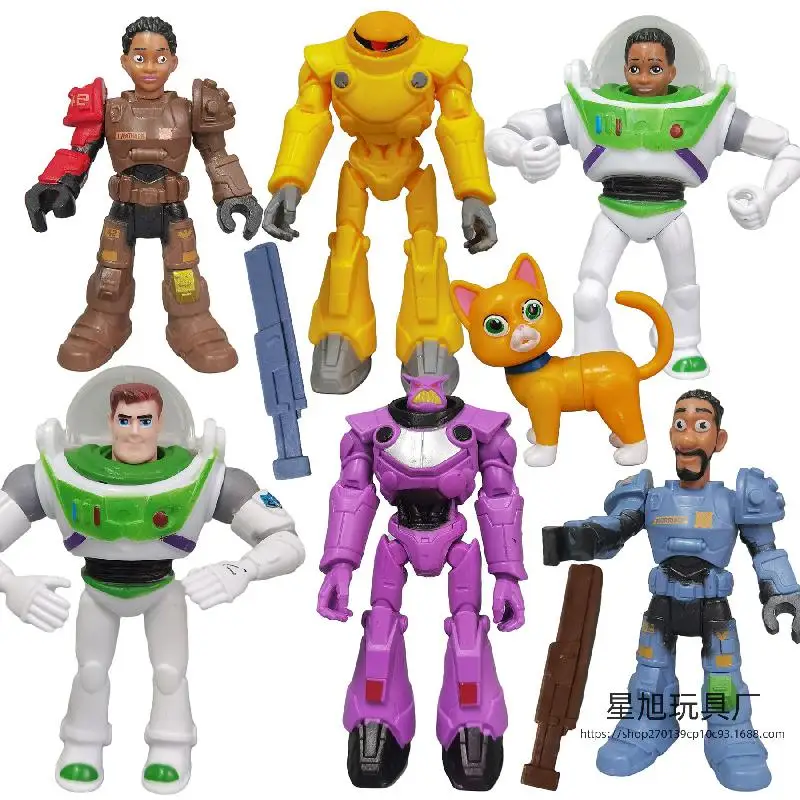 

7pcs Disney Animation Lightyear Mission Pal Sox Series Model Pvc Material Buzz Lightyear Diy Combination Children's Toys Gift
