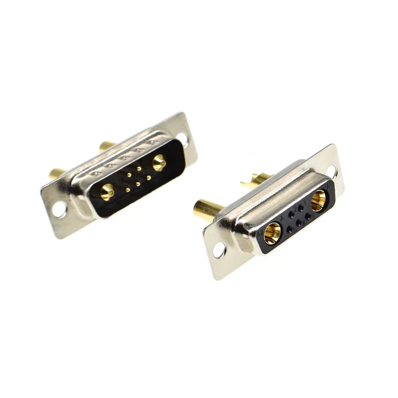 

7W2 30A Gold plated MALE FEMALE high current CONNECTOR D-SUB adapter solder type 5+2 plug jack high power 7 Power Position