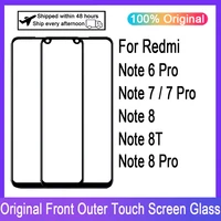 lcd display touch panel front glass for xiaomi redmi note 6 7 8 pro note 7 8 note 8t front touch panel glass cover lens repair
