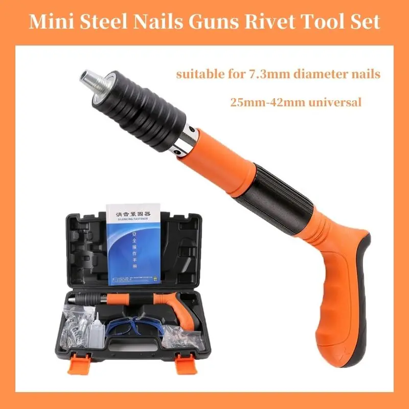 New Upgrade Mini Steel Nails Guns Rivet Tool Set Home Ceiling Anchor Wire Slotting Device for Household Wall Fastener Rivet Gun