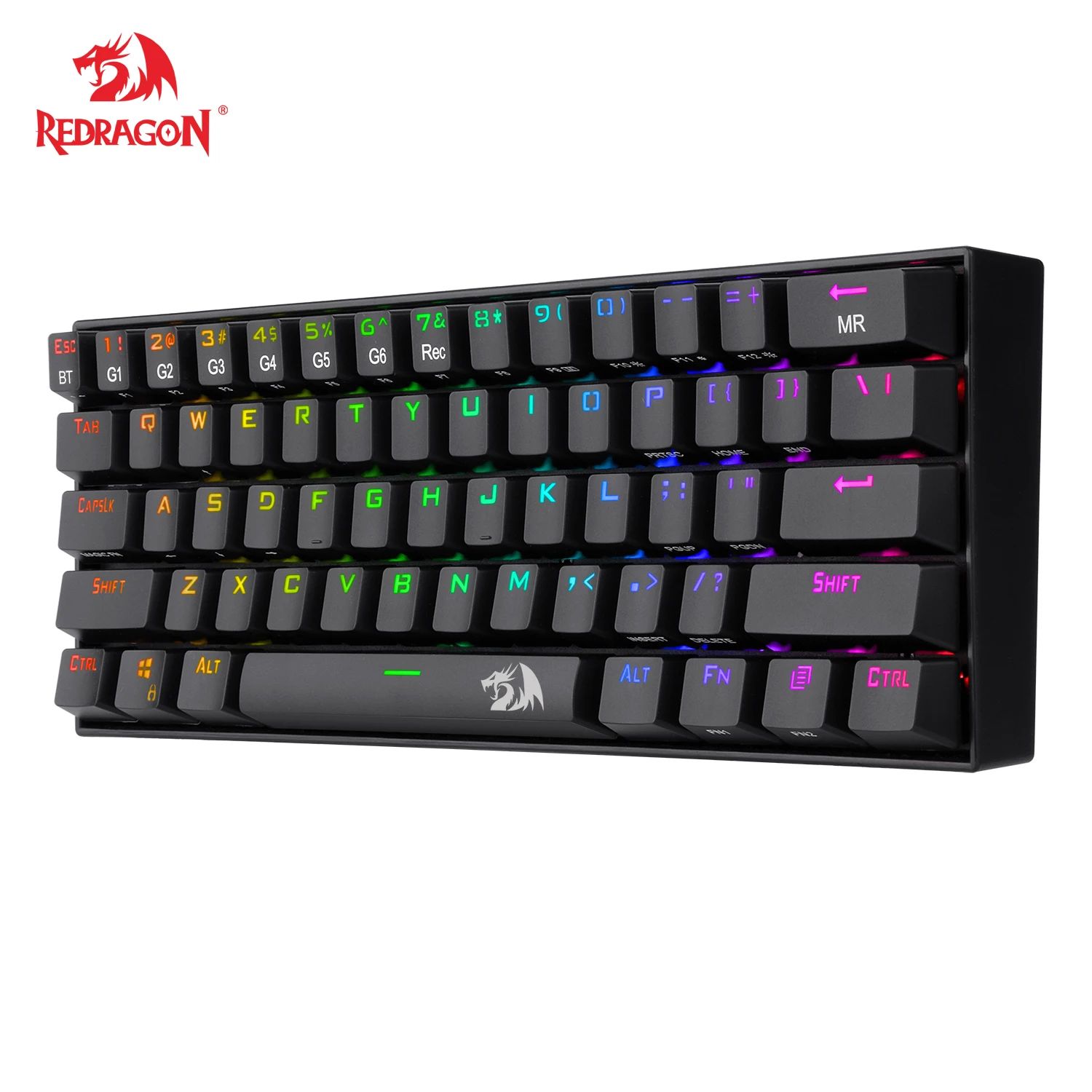 

Проводная Bluetooth-клавиатура Redragon K530 с двумя режимами, 60% клавиатура: тактильный коричневый переключатель, RGB-подсветка, защита от фиктивных на...