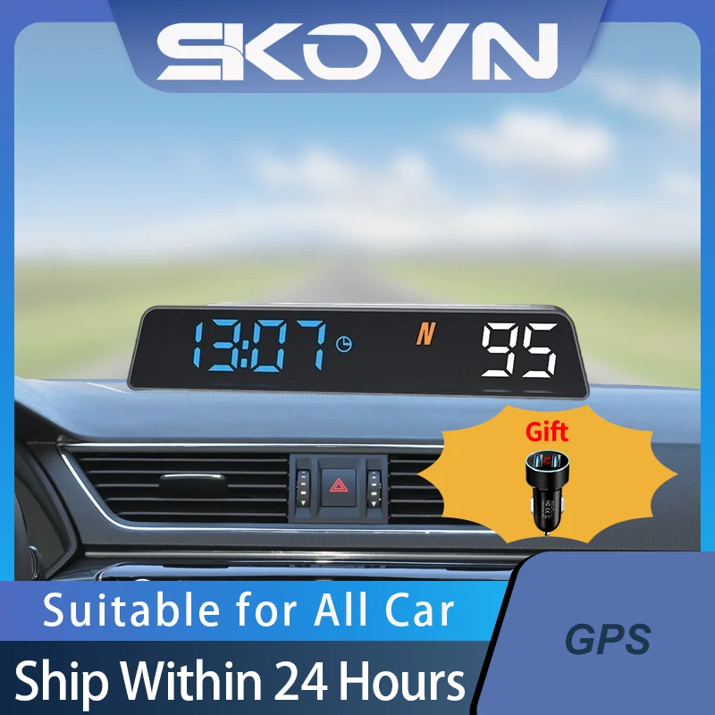 

4.6 Inches GPS Dashboard HUD Gague Digital Speedometer Time Compass Altitude Plug and Play Electronic Accessories for All Cars