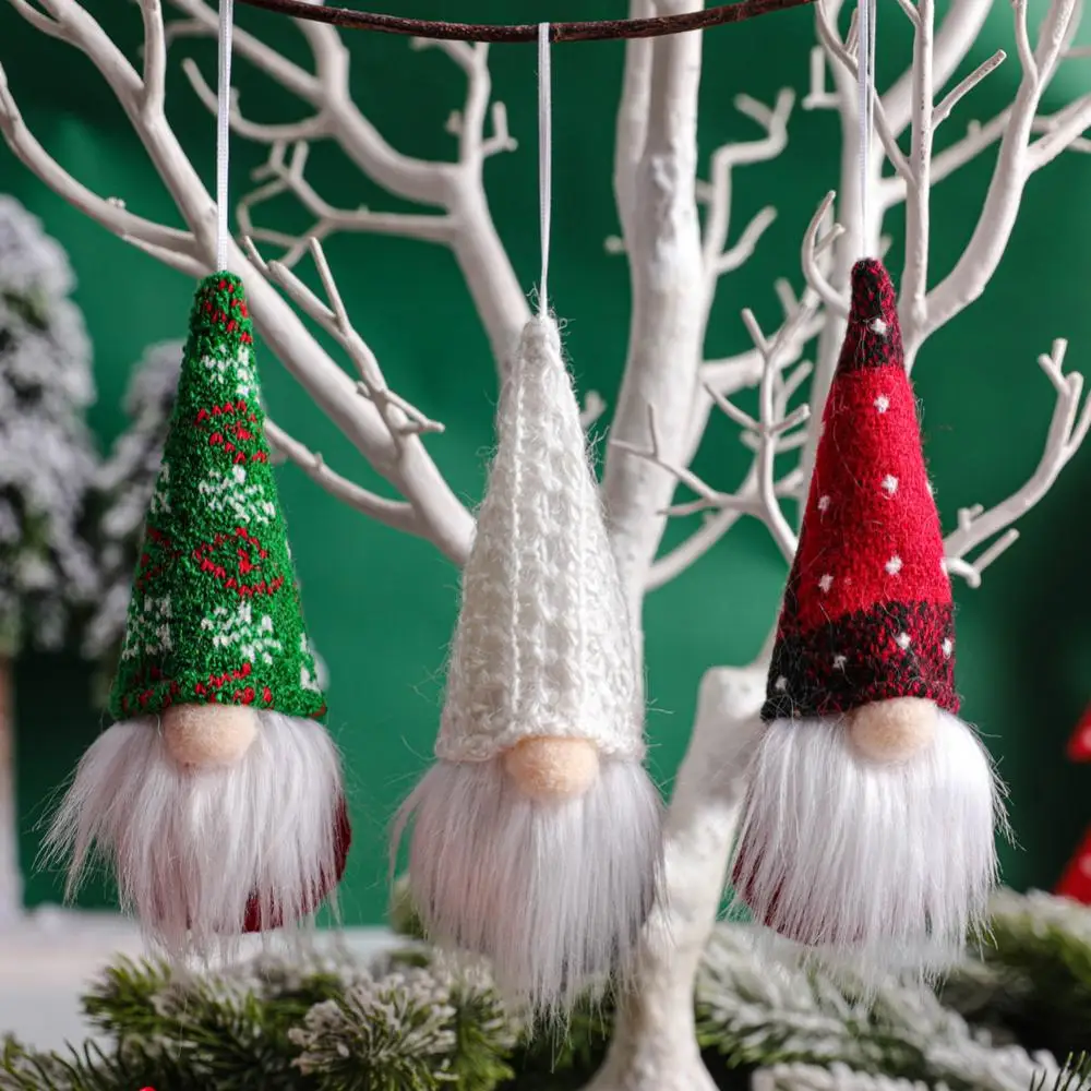 

Новые рождественские украшения, вязаный маленький кулон, подвеска на рождественскую елку, лес, старики, кукла без лица, детские рождественские подарки, подарки