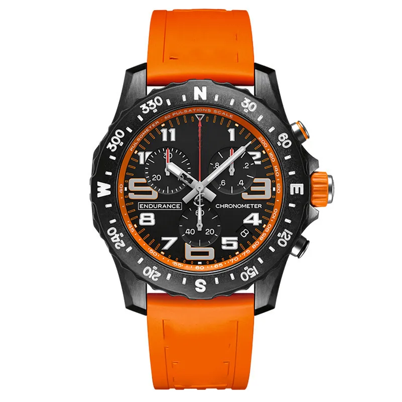 

2022 New Century Brand Men's Chronograph Luxury Quartz High-end Sports Multi-function Six-pin Professional Men's Watch