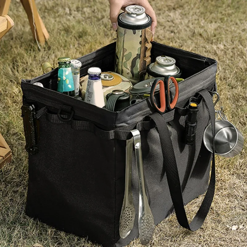 

Multi-Pockets Picnic Bag Oxford Cloth Camping Tools Storage Bag Handbag Folding Thermal Drink Carrier Large Capacity Lunch Box