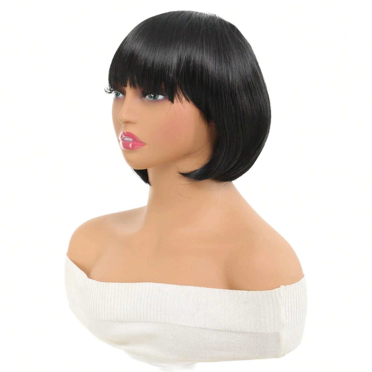 12-дюймовый темно-коричневый парик Бобо — высококачественные синтетические