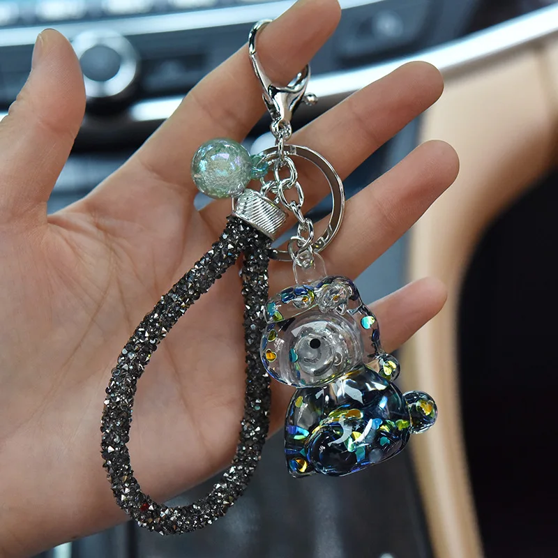 

Cute Car Keychain Creative Liquid Quicksand Light Crystal Unicorn Keyring Bag Pendant for Women Bags Keyrings Jewelry Llaveros