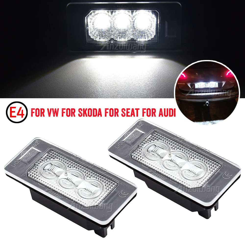 

2PCS LED License Number Plate Light Lamp For VW Golf Mk6 Mk7 Plus Passat B6 B7 Jetta MK6 Polo Touareg Mk2 Tiguan Touran Sharan