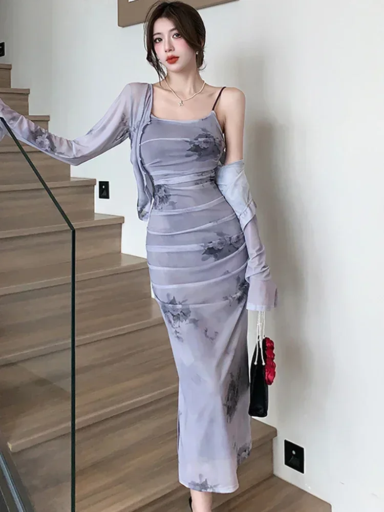 Женский комплект из 2 предметов повседневное плиссированное платье на