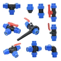 20/25/32/40/50/63mm Plastic PE Tube Tap Connector Tee Water Splitter Quick Valve  Irrigation Coupler Straight Elbow Plug Fitting