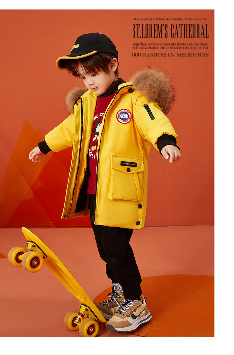 2024 Детская одежда Зимняя куртка для девочек верхняя Парки Пальто мальчиков 8-9 лет