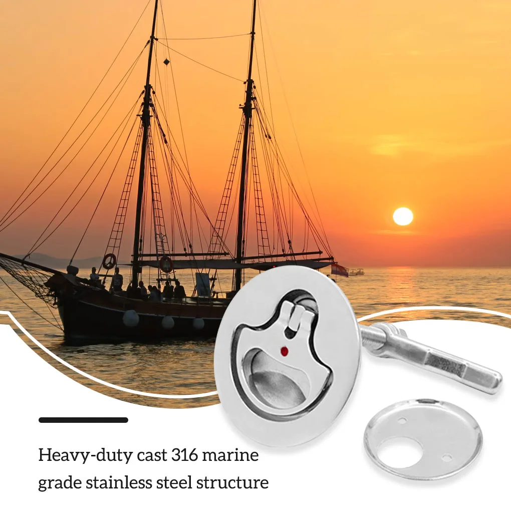 

316 Stainless Steel Boat Cam Deck Latch Lock Mirror Polished Heavy Duty Hatch Pull Lift Corrosion Resistance Ring