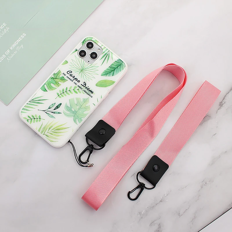 

Solid Mobile Phone Straps for Iphone 11 12 XS USB Badge Holder DIY Hang Rope Keychain Lanyard Neck Strap for Phone Keys ID Card