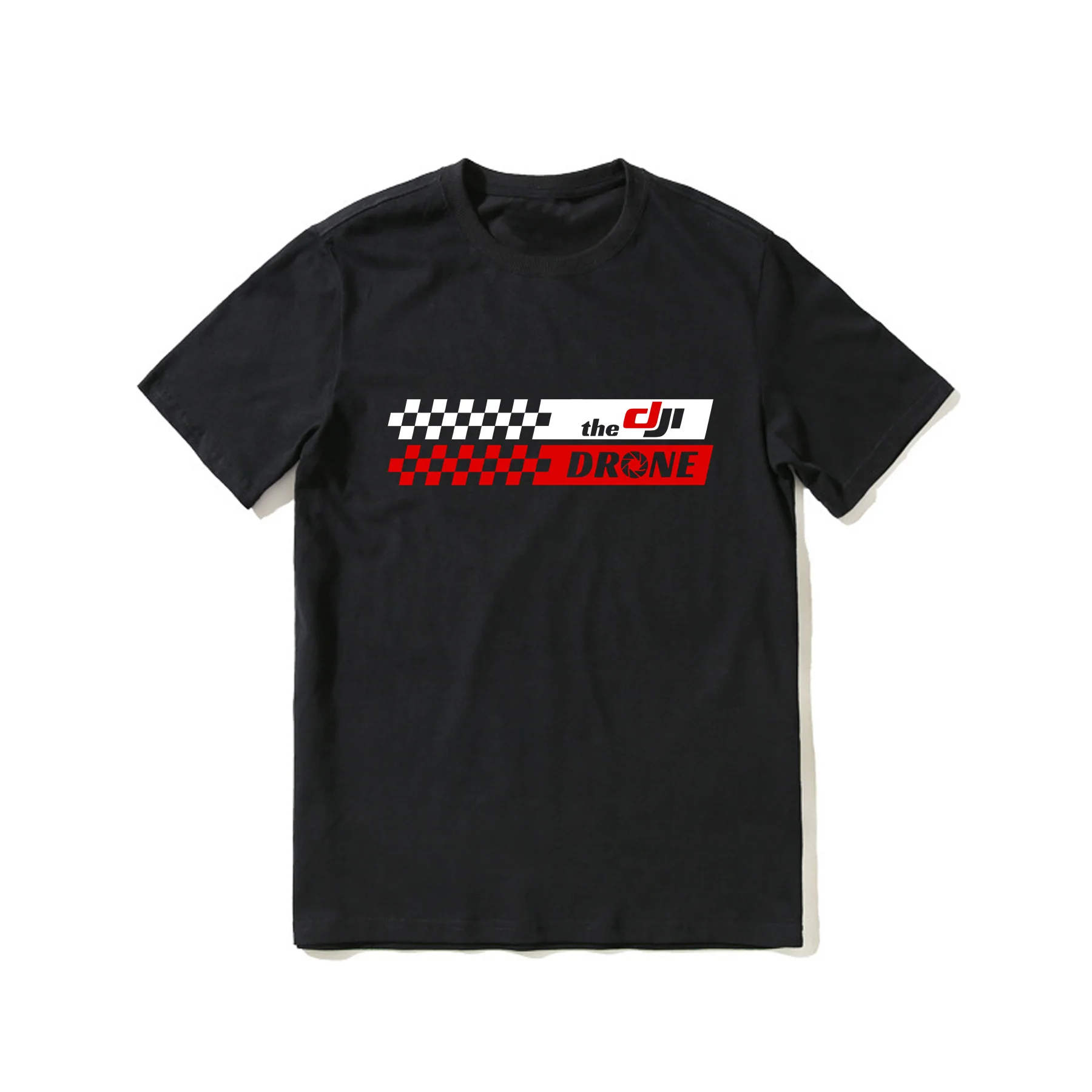 

2023 Hot Sale Summer 100% Cotton Black The DJI Drone Race T Shirt Men Short Sleeves Cool Tee Hip Hop Streetwear T-shirt