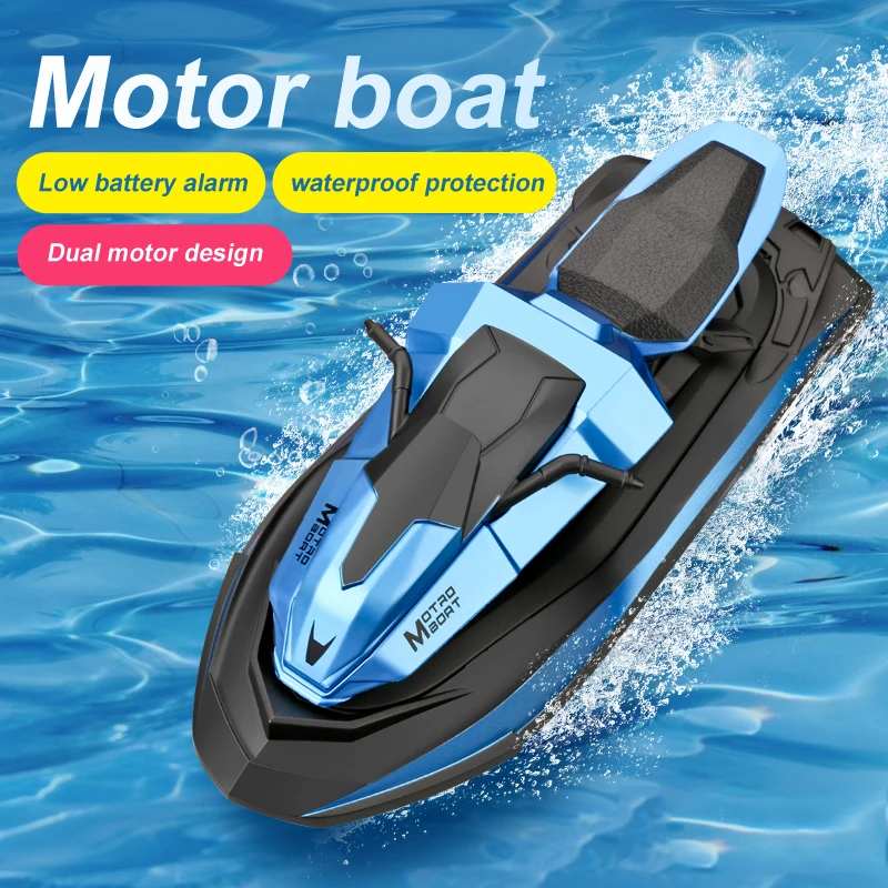 

2.4G Children's RC Toy Remote Control Boat Water RC Car Waterproof Rechargeable Radio Remote Control Motorboat Toys For Boys