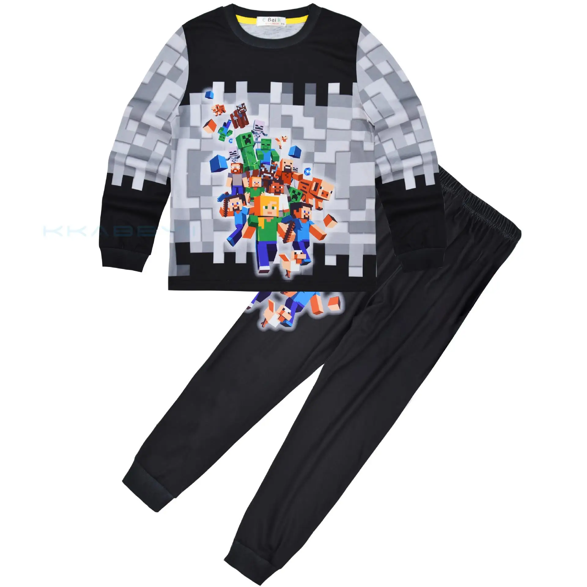 Новинка пижама с длинным рукавом для мальчиков MINECRAFT детские пижамы Детская