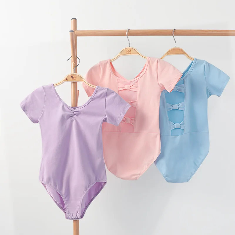 

2022 children's dance dress tutu girl's short sleeve bow dancing girl's performance dress g61
