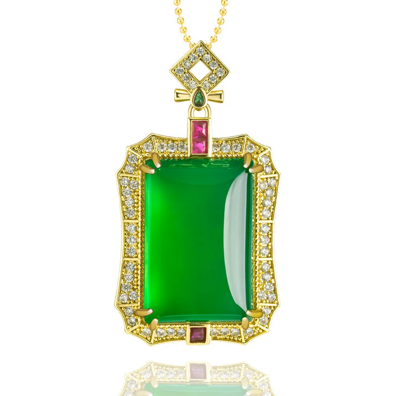 Оригинальные товары натуральный зеленый агат брендовое медное позолоченное