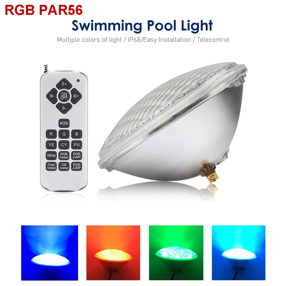 18W 36W 54W Projecteur LED Piscine Underwater Pool Lighting 12V PAR 56 RGB Spotlight Warm White Cool White