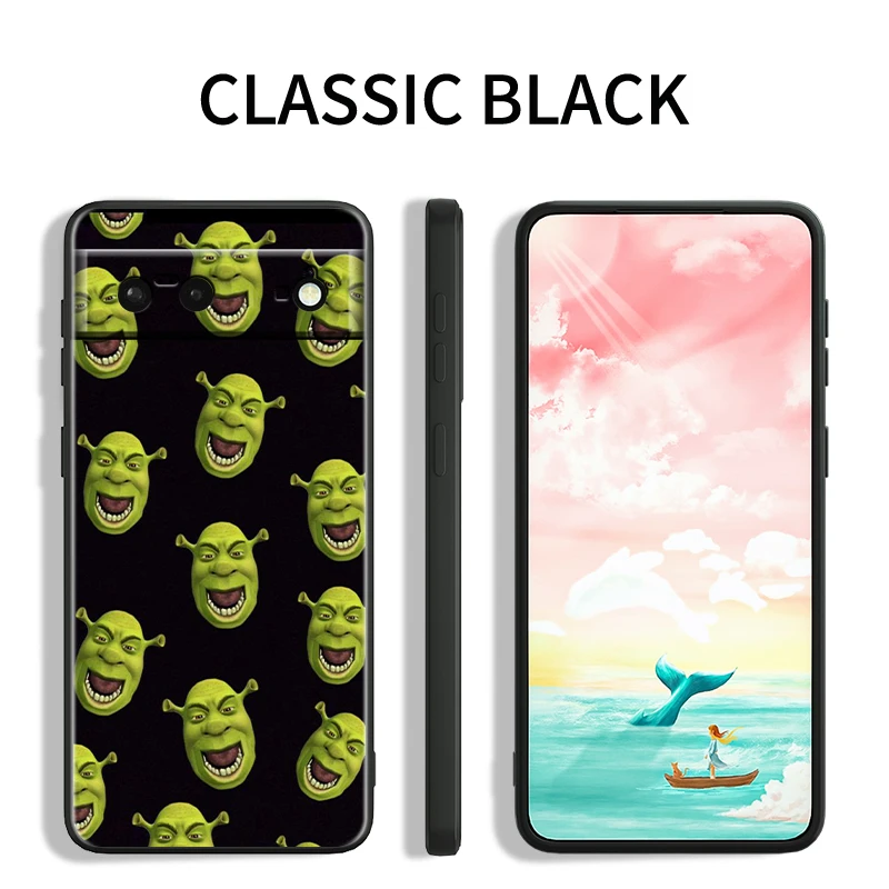Аниме шрекс арт для Google Pixel 9 8 7A 7 6A 6 5A 5 4 4A XL искусственная черная силиконовая