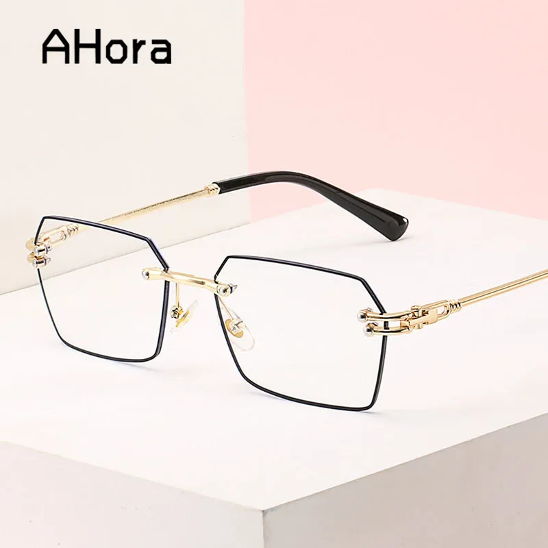 

Ahora Business Mens Reading Glassses Metal Rimless Blocking Blue Light Presbyopic Eyeglasses +1.0+1.5+2.0+2.5+3.0+3.5+4.0