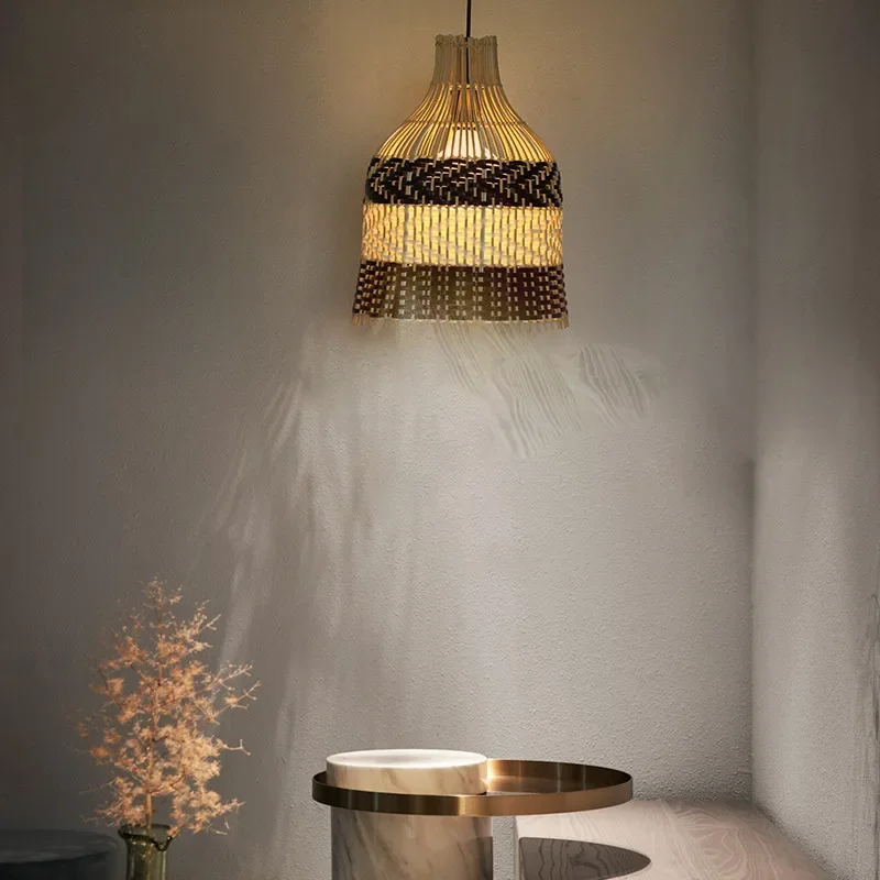 Новые подвесные светильники из ротанга креативная лампа соответствующего цвета