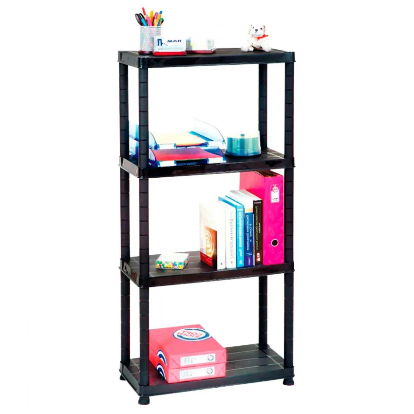 Книжный шкаф из смолы с 4 полками 130x60x30 см 100 кг GH91|Подставки для хранения и