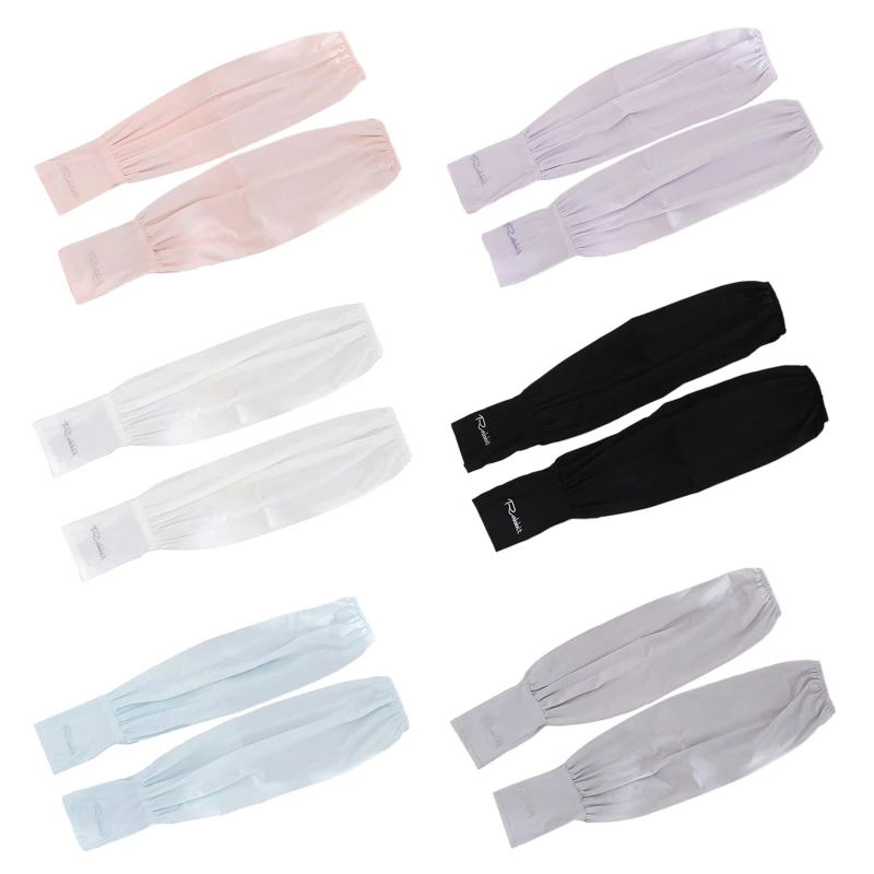 

Sunscreen Long Length Ice Silk Sleeve Elegant Loose Arm Stretchy Cycling Mittens Drop Shipping