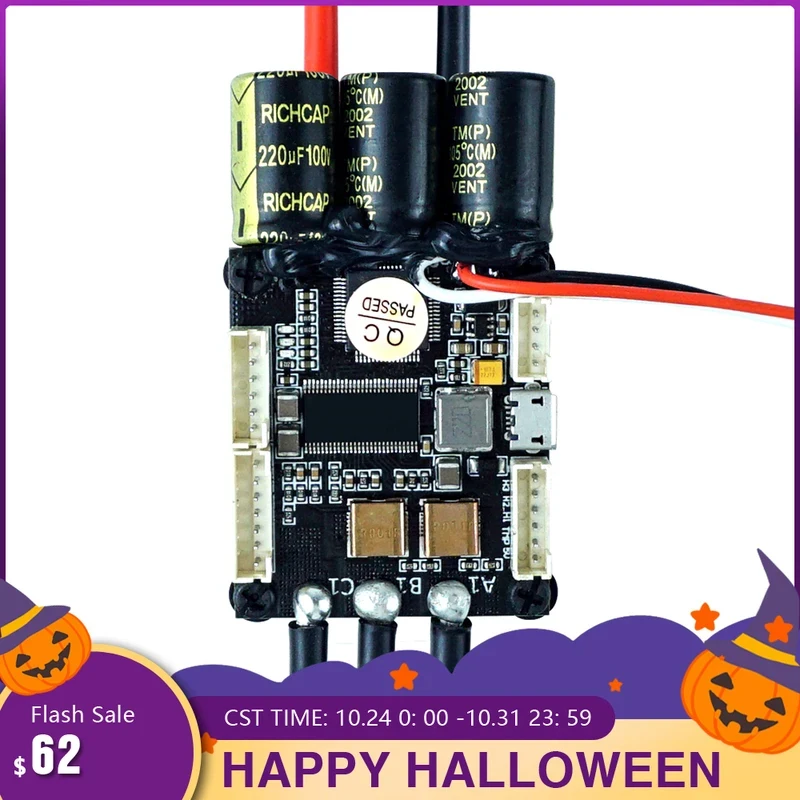 Фото Контроллер скорости Flipsky ESC Mini FSESC4.20 50A для скейтборда на базе VESC ®   4.12 С алюминиевым анодированным радиатором №1