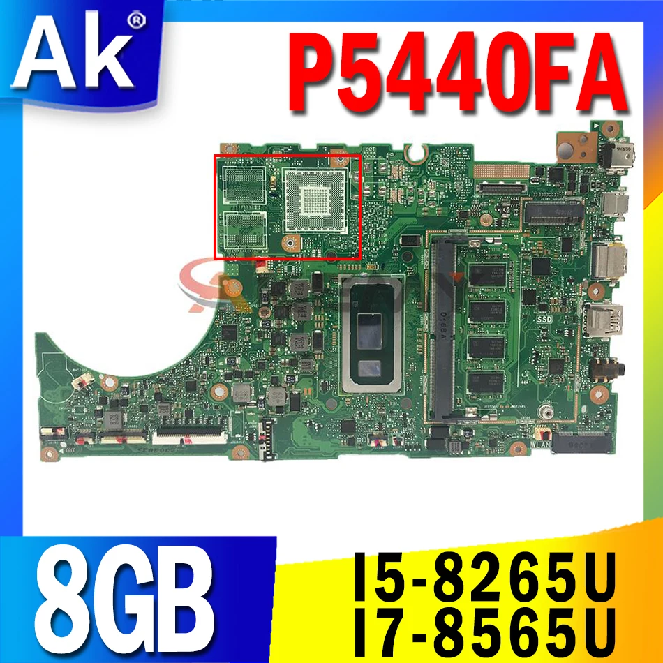 P5440FA оригинальная планшетовая материнская плата P5440 P5440F P5440FA для ноутбука, материнская плата 8 ГБ ОЗУ, стандартная ЦП I7-8565U P5440FA оригинальная планшетовая материнская плата P5440 P5440F P5440FA для ноутбука, материнская плата 8 ГБ ОЗУ, стандартная ЦП I7-8565U